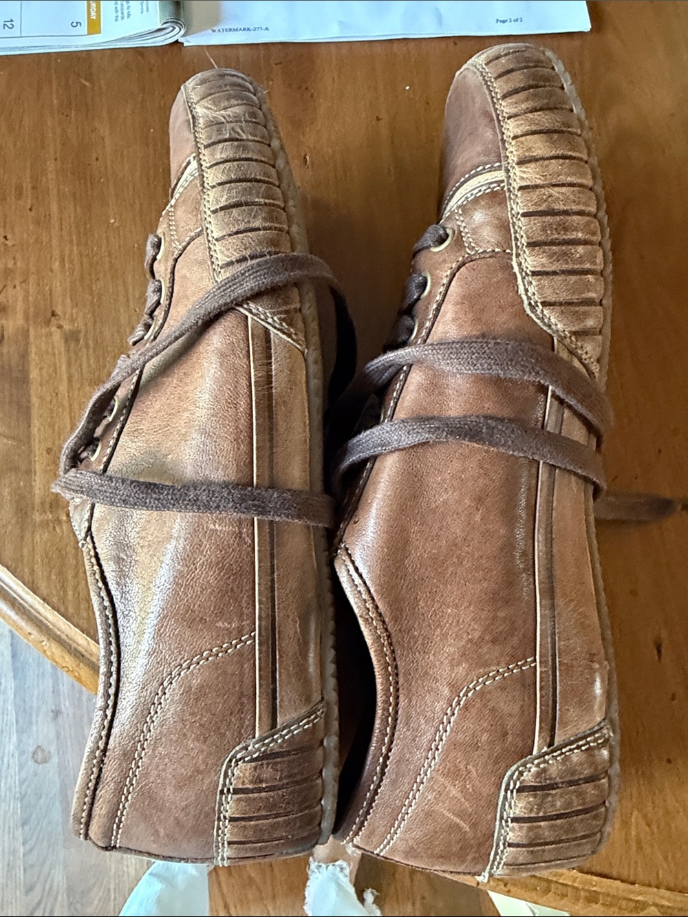 Cole Haan Men's Tan/Brown Leather Lace-Up Sneakers - Picture 4 of 4
